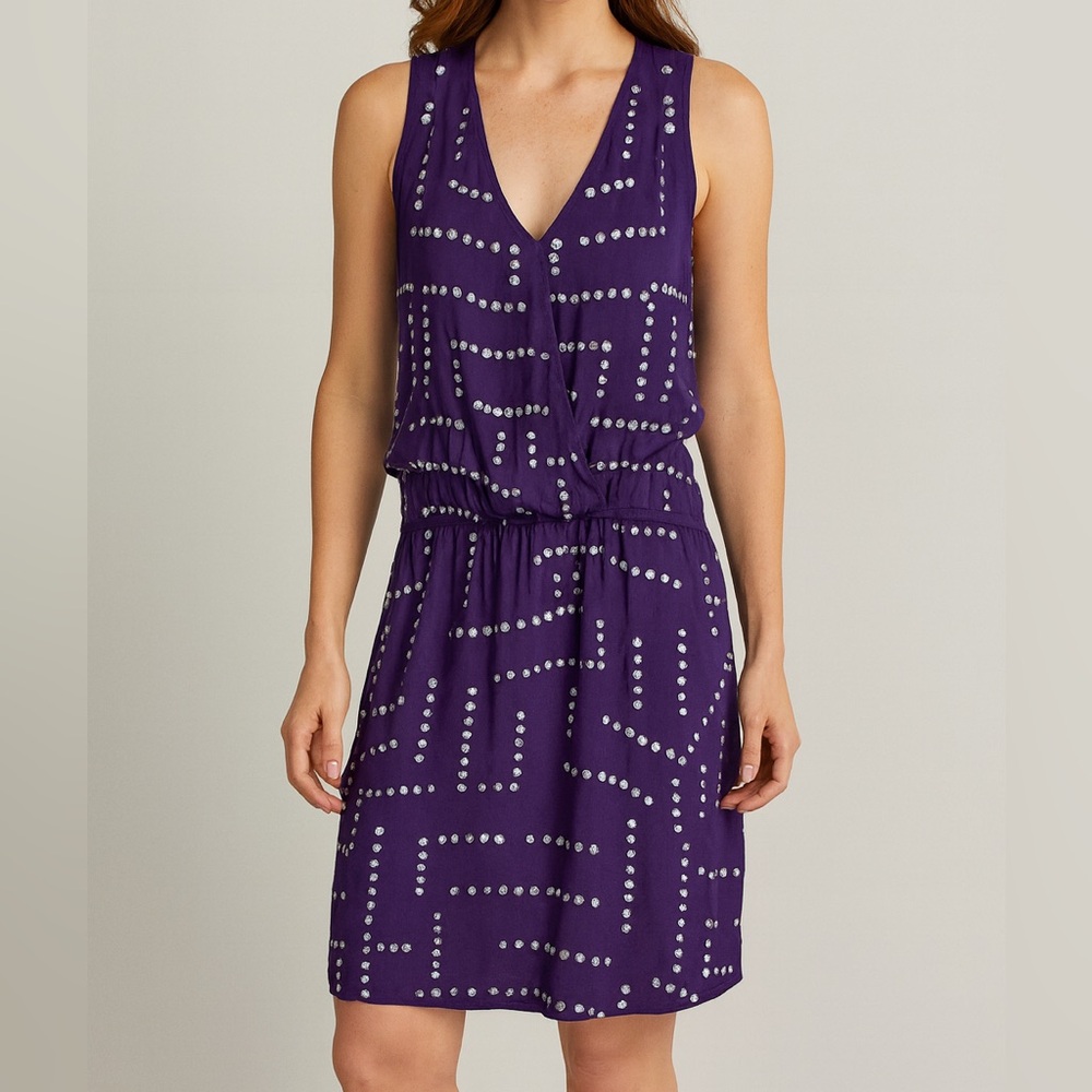 🆕🪻NicoleMiller Artelier Purple Sequin Embellished Dress XS/S Cocktail PartyGutsy